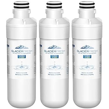 GLACIER FRESH LT1000P Refrigerator Water Filter, Compatible with LG LT1000P, LT1000PC, LT1000PCS, MDJ64844601, ADQ747935, Kenmore 9980 Water Filter, 3 Pack