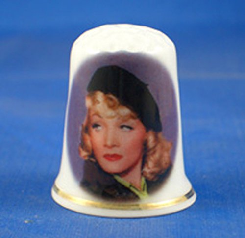 Porcelain China Collectable Thimble - Marlene Deitrich - Free Gift Box