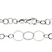 Sterling Silver Flat, Round Circle Links Long Necklace Italy, 24