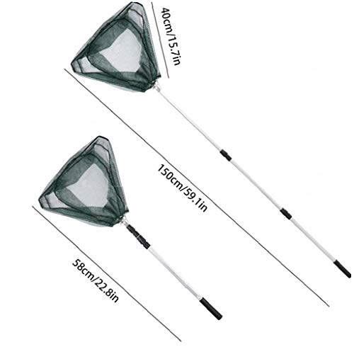 asdfwe Folding Fischernetz Teleskop Triangle Aluminiumlegierung Net Tragbare Angelkescher – Bild 6