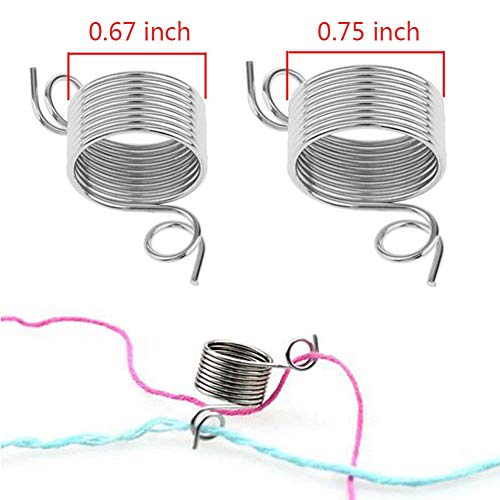 VintageBee 6 Pack 2 Size Metal Yarn Guide Finger Holder Knitting Thimble for Crochet Knitting Crafts Accessories Tool
