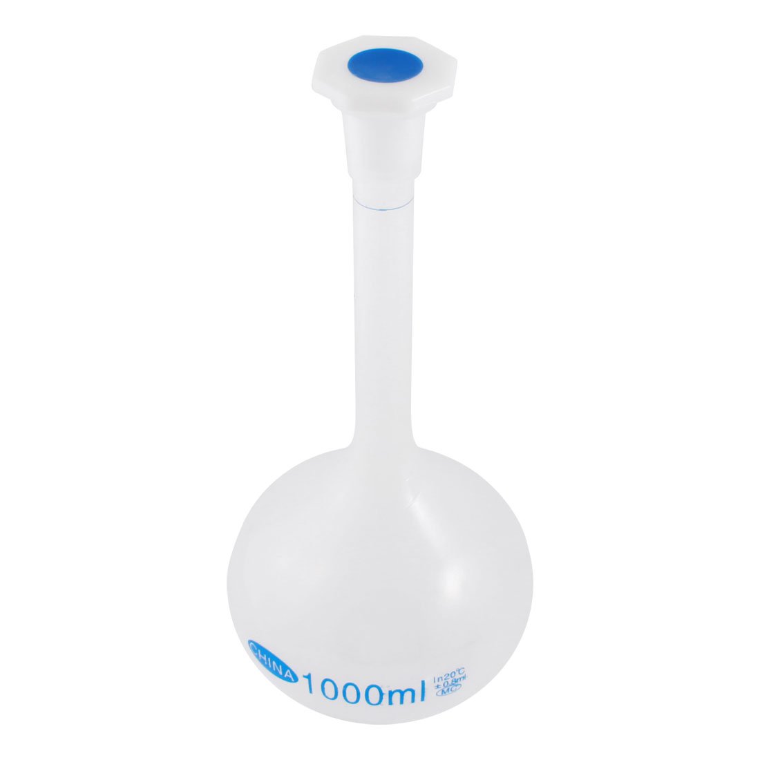 sourcingmap 1000ml Long Neck Lab Volumetric Measuring Flask Bottle w Plastic Cap