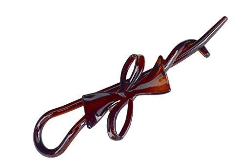 Parcelona French Twist N Clip (Set of 3) Flower, Bow and Chain Celluloid Hair Clip Barrette