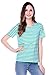 Bearsland Maternity Women's Striped Short Sleeves Maternity Nursing Top GreenWhite Size M