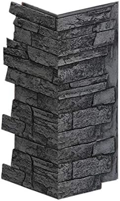 #142-36 - BRI - Charcoal - Wide Stacked Stone Corner 36"H X 11"W X 1 1/4"D