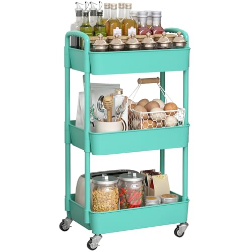 Sywhitta 3-Tier Plastic Rolling Cart