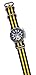 ArtStyle Watch Band with Colorful Nylon Material Strap and Heavy Duty Brushed Buckle (Blue/Yellow, 18mm)