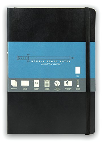 Black Softcover Journal with Blank Pages: DIY Table of Contents, 185 Numbered Pages, Archival Stickers, Premium Paper 5.75