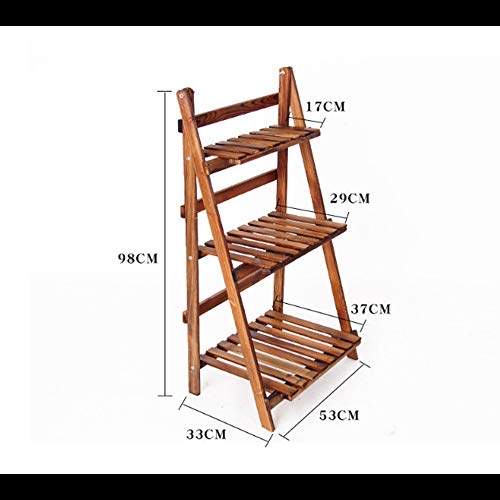 Plant Stand 3 Tier Wooden Ladder Bookshelf Bookcase Standing Shelving Unit Leaning Wall Shelves Storage Shelves Display Rack Kitchen Herb Garden Flower Pot Flower Display Stand