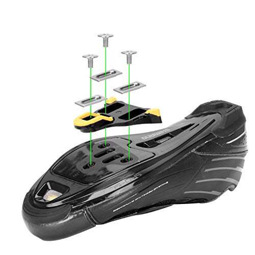 Inkesky Bike Cleats for Road Cycling - Compatible with Shimano SPD-SL SM-SH11 - Yellow