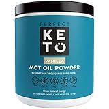 Perfect Keto MCT Oil Powder: Vanilla Ketosis Supplement (Medium Chain Triglycerides, Coconuts) for Ketone Energy. Paleo Natural Non Dairy Ketogenic Keto Coffee Creamer