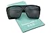 BLACK Oversized Large XL Big Sunglasses Kim Square Flat Aviator Mens Womens Matte Black