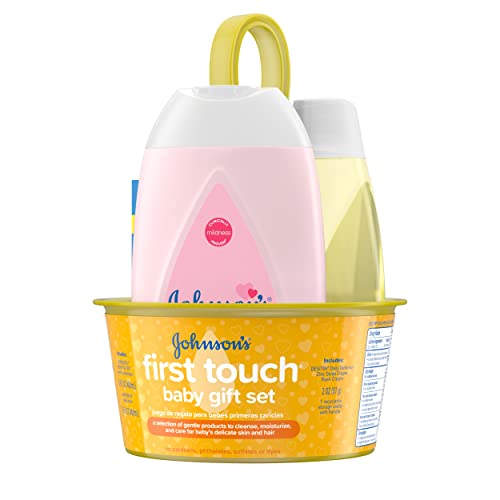 Johnson's First Touch Baby Gift Set, Baby Bath, Skin & Hair Essential