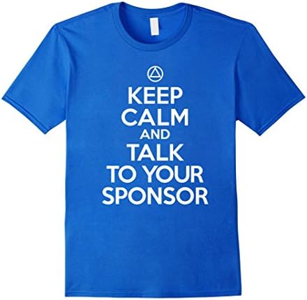 Mens 'Keep Calm &amp; Talk To Your Sponsor' - AA 12 Step T-Shirt 2XL Royal Blue