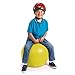 Inflatable Space Hopper Bouncy Ball with Handle (Hop Ball, Kangaroo Bouncer, Hoppity Hop, Sit and Bounce, Jumping Ball) Children's Toys - Yellow (Include Hand Pump)