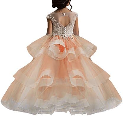 Long Little Girls Pageant Dresses for Wedding Kids First Communion Prom Ball Gown