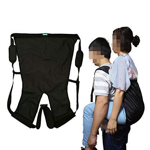 Photo 1 of Double Layer Patient Lift Sling Carrier One-Person Transferring Belt for Carrying Up and Down Stairs to Bed,Wheelchair,Chair,Car,Vehicle for Elderly,Handicapped,Disabled,Bedridden (Black, Large)
