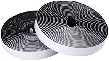 1.6CM Wide 5 Meter Long(5.46 yards) Self Adhestive Hook And Loop Strips Set With Super Sticky Glue Nylon Fabric Fastener Black by Hongxin LAttice
