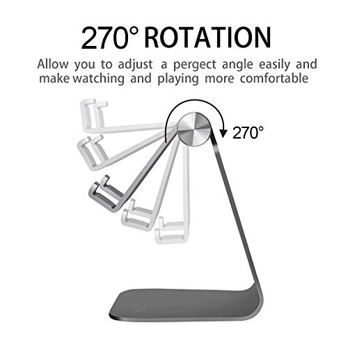 Adjustable Cell Phone Stand, CreaDream Phone Stand, Cradle, Dock, Holder, Aluminum Desktop Stand Compatible with iPhone Xs Max Xr 8 7 6 6s Plus 5s Charging, Accessories Desk,All Smart Phone-Black - Thumbnail 2