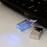 ONCHOICE 8G Crystal Flash Drive, USB 2.0 LED memory stick 3D Logo Transparent Waterproof Thumb Drive for Wedding Birthday Gift