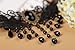 MEiySH Lolita Gothic Black Lace Choker Beads Tassels Chain Pendant Necklace Earrings Set