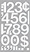 Chartpak Self-Adhesive Vinyl Numbers, 2 Inches High, White, 12 Numbers per Pack (01156)