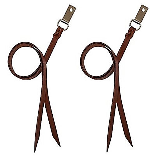 18" x 1/2" Set of 2 Leather Cowboy Saddle Strings w/Dee Clip
