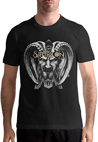 Satyricon Logo Classic Men Tops Short Sleeve Pattern Tee Black