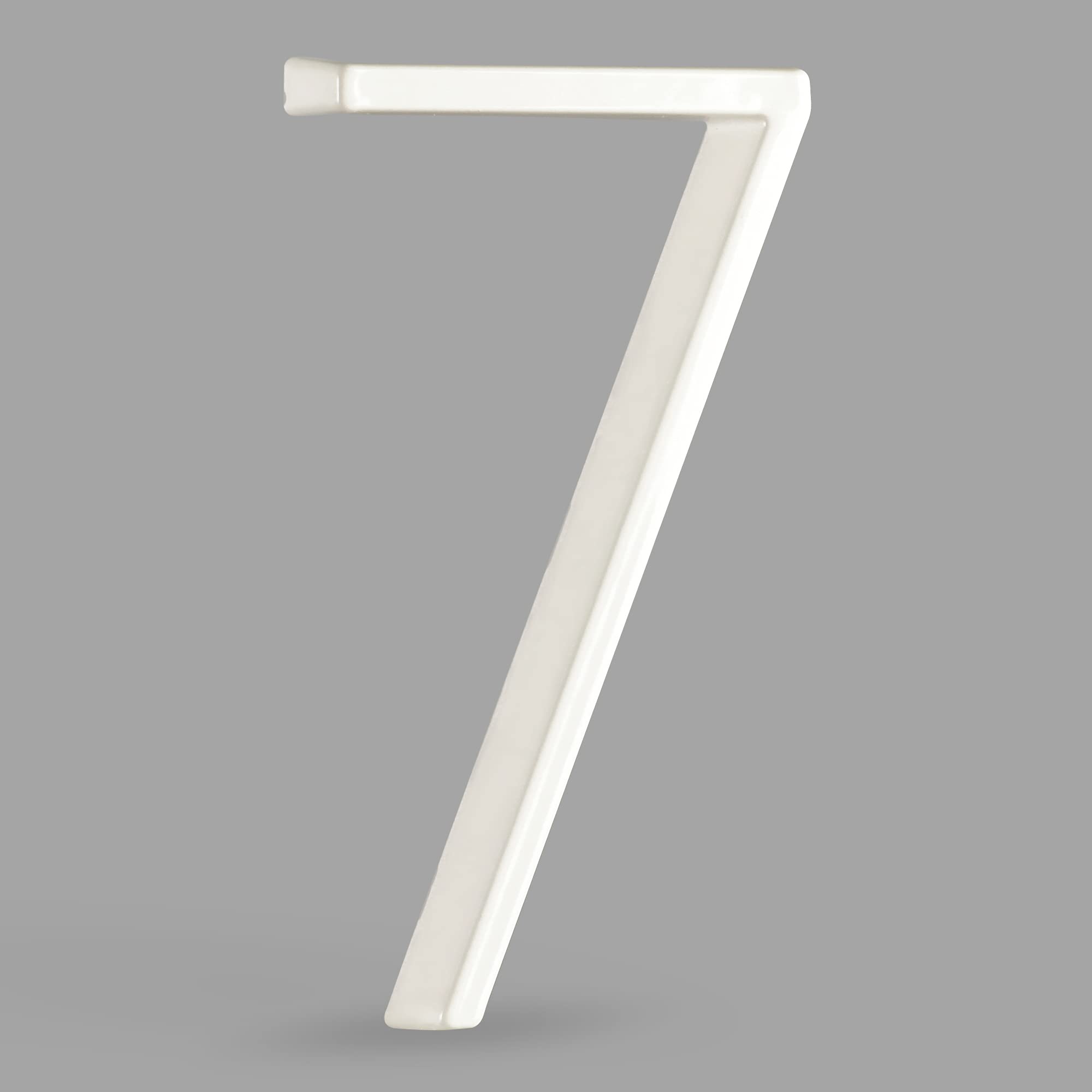 HASWARE Floating House Number Sign: 5 inch Modern Door Signage - Striking for Street Home Address Numerals (7, White)