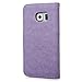 Galaxy S6 Edge Case,Galaxy S6 Edge Wallet Case,LW-Shop for Samxung Galaxy S6 Edge PU Leather Case [Built-in Credit Card Slots] Magnetic Design Flip Folio Cover with Flower Butterfly Pattern(Purple)