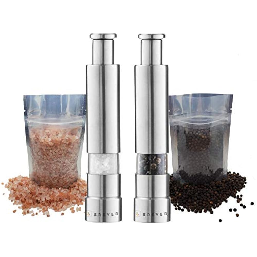 Original Pepper Mills MINI Stainless Steel One Handed Thumb Salt