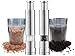 BREVER Original MINI Stainless-Steel One-Handed Thumb Push Button Salt and Pepper Grinder For Black Pepper and Himalayan Salt - Set of 2 Mills