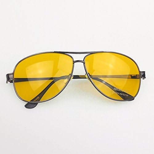 Night Vision Sunglasses,OWEISSE™ Vintage Aviator Driver HD High Definition Night Vision Sunglasses Yellow Lens