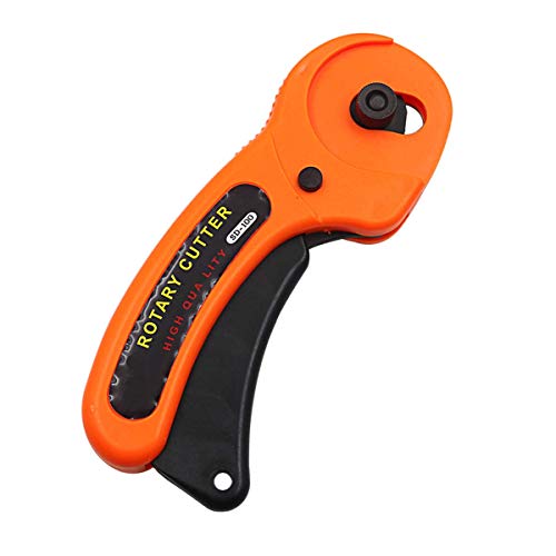 ZEROKIWI 45mm Round Cutters Sewing Rotary Cloth Guiding Cutting Machine Quilters Quilting Fabric Craft Tool (45mm Orange)