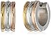 Stainless Steel Three Tone 18 Karat Gold and 18k Rose Gold Plated Huggies Earrings
