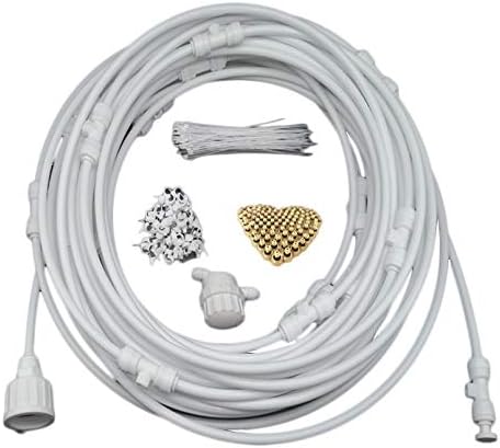 KEKJORY Outdoor Garden Misting System Fan Cooler Water Cooling Patio Mist Spray Irrigation System Watering Kit white 1800cm