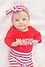 Von kilizo Baby Girl Christmas Outfit Baby Girl Long Sleeve Rompers Striped Pant Sets My First Christmas Baby Girl Outfit Infant Christmas Outfit Girl 0-3 Month Christmas Outfit Girl