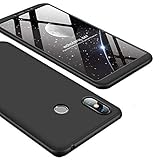 Xiaomi Mi Max 3 Case, Ranyi [Full Body 3 Piece Cover] [Slim & Thin Fit Tightly] [360 Degree Protection] Premium Hybrid Bumper 3 in 1 Electroplated Hard Case for Xiaomi Mi Max 3 (2018), Black