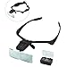 AORAEM Magnifier Glasses w/LED Light for Lash Extensions - 3 Lenses Magnifier Spectacles (1.5x, 2.5x, 3.5x)