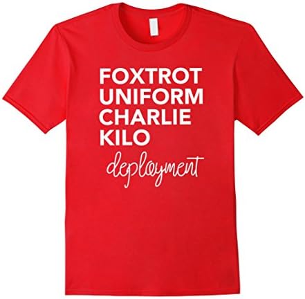 Mens Foxtrot Uniform Charlie Kilo Military Deployment T Shirt 2XL Red