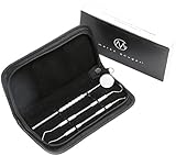 Essential Dental Hygiene Kit 3 Pcs By Marks Gouger Personal Tarter Scraper - Scaling Instrument, Toothpick & Oral Mouth Mirror Effective Way to Maintain Your Oral Hygiene Between Dental Visits