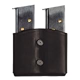 BLACKHAWK! Leather Magazine Pouch (Dual Mag for Single Stacks), Black, (All single stack mags - 9mm/ .40 cal./ .45 cal./etc.)