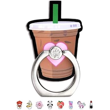 Velvet Caviar Cell Phone Ring Holder - Finger Ring & Stand - Improves Phone Grip Compatible with iPhone, Galaxy and Most Cases (Except Silicone/Leather) - Iced Coffee