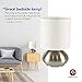 Touch Lamp Set by Light Accents - Touch On Lamp - Small Bedroom Lamps for Bedside Table Nightstand with Fabric Shades and 3-Stage Touch Dimmer Switch Brushed Nickel Finish (2-Pack)
