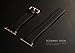 iSank Fit for Apple Watch Band, Premium Leather Replacement Strap Wrist Band [Come with Rose Gold Modern Buckle and Metal Clasp] fit for Apple Watch & Sport & Edition 38mm-Black