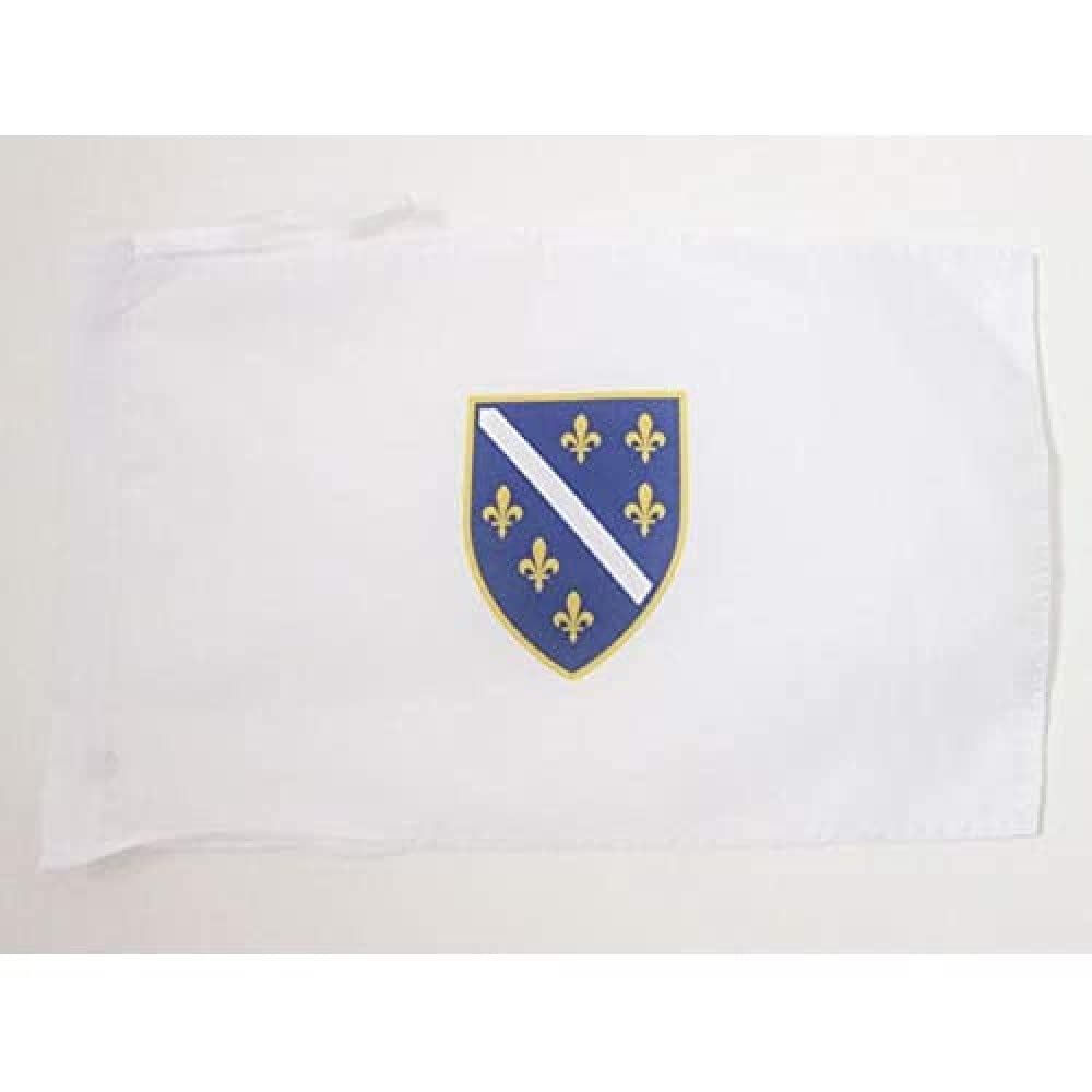 AZ FLAG - Bosnia and Herzegovina 1992-1998 Flag - 18'' x 12'' - 100% Polyester old Bosnian Small Banner with Two Cords - Fade Resistant - Vivid Colors - 18x12 in - 45x30 Cm — image 1