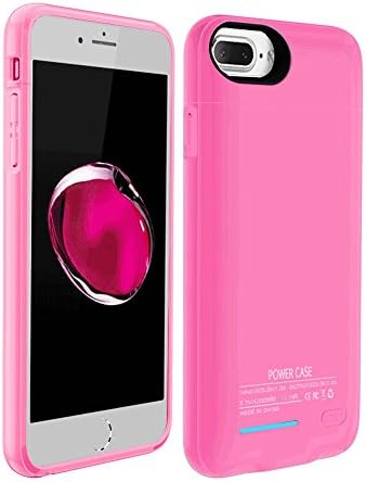 Leaber 4200mAh Battery Case For Both Iphone 7 Plus and Iphone 6(S) Plus 5.5" Portable Charger Case Slim Protective Case, External Battery Rechargeable Backup Case (Pink)