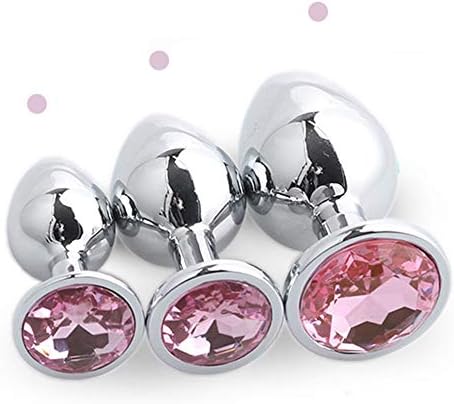 3pcs Pink Stainless Steel Metal Jewel Plated Toy for Beginner Couple
