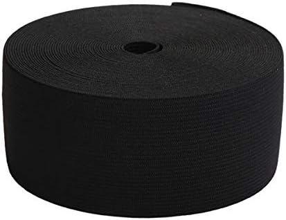 Knit Elastic Bands for Sewing Black Heavy Stretch High Elasticity Flat Elastic Cord 2-1/3 Inch Wide Braided Elastic Spool 5 Yard