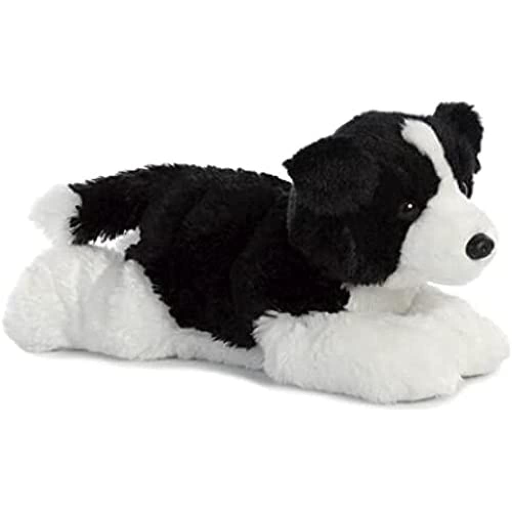 AURORA, 31566, Flopsies Border Collie, 12In, Soft Toy, Black and White